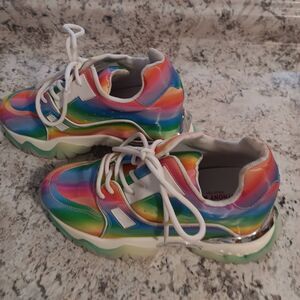 Anthony Wang Womens 10 Sneakers Multi Acerola02 Chunky Rainbow